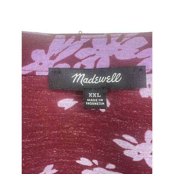 Madewell Womens Plus V-Neck Button-Front Shirt Floral Long Sleeve XXL - Picture 7 of 14